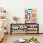 TV meubel Västiarharg 120x30x46 cm zwart en walnootkleurig [, Huis en Inrichting, Kasten | Televisiemeubels, Verzenden, Nieuw