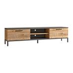 [en.casa] Tv-meubel Lempäälä 160x35x39cm eiken rustiek en an, Huis en Inrichting, Kasten | Televisiemeubels, Verzenden, Nieuw