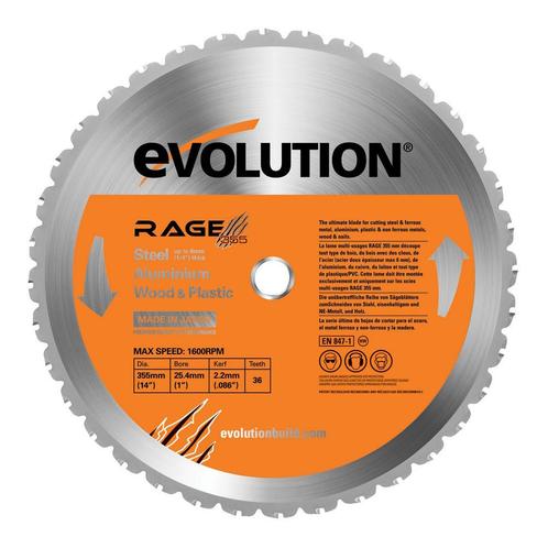 Zaagblad Evolution 355mm multipurpose metaal/alu/hout, Doe-het-zelf en Verbouw, Gereedschap | Machine-onderdelen en Toebehoren