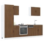 vidaXL 7-delige Keukenkastenset Lucca bewerkt hout bruin, Huis en Inrichting, Keuken | Keukenelementen, Verzenden, Nieuw, Bruin