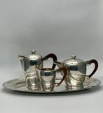 Ercuis - Koffie- en theeservies (4) - Verzilverd, Hout