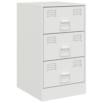 Nachtkastje Staal Wit - 62cm Hoog - OP=OP Tweedekansje!