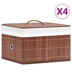 Opbergbox Bamboe Bruin 4st | Retourdeal 35% Korting, Huis en Inrichting, Minder dan 50 cm, Nieuw, Minder dan 50 cm, Ophalen of Verzenden