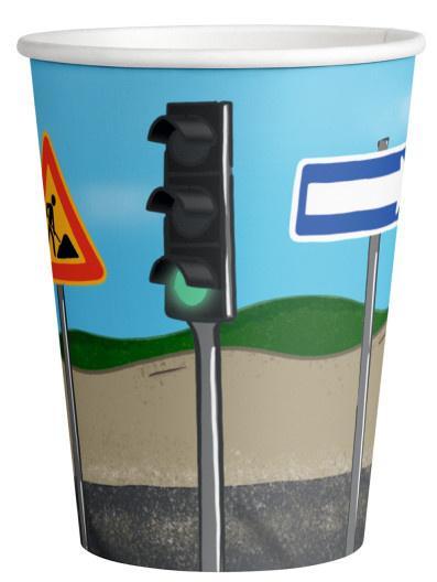 Amscan Kartonnen bekers 250ml op de bouwplaats 8 stuks, Hobby en Vrije tijd, Feestartikelen, Ophalen of Verzenden