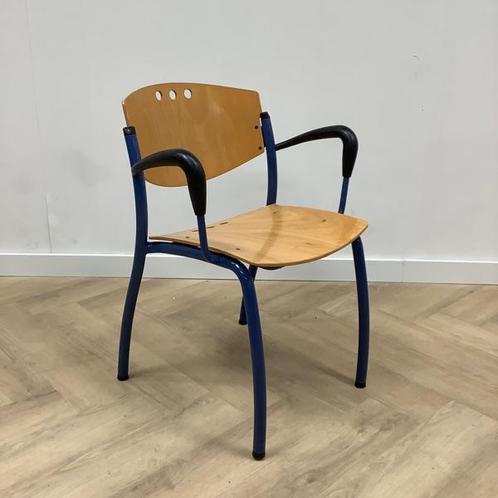 Tweedehands schoolstoel, kantinestoel, stapelstoel, Beuken -, Huis en Inrichting, Stoelen, Eén, Gebruikt, Hout, Ophalen of Verzenden