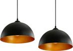 Hanglamp Industrieel - E27 Fitting - 2 stuks - Zwart - Jago, Verzenden, Zo goed als nieuw