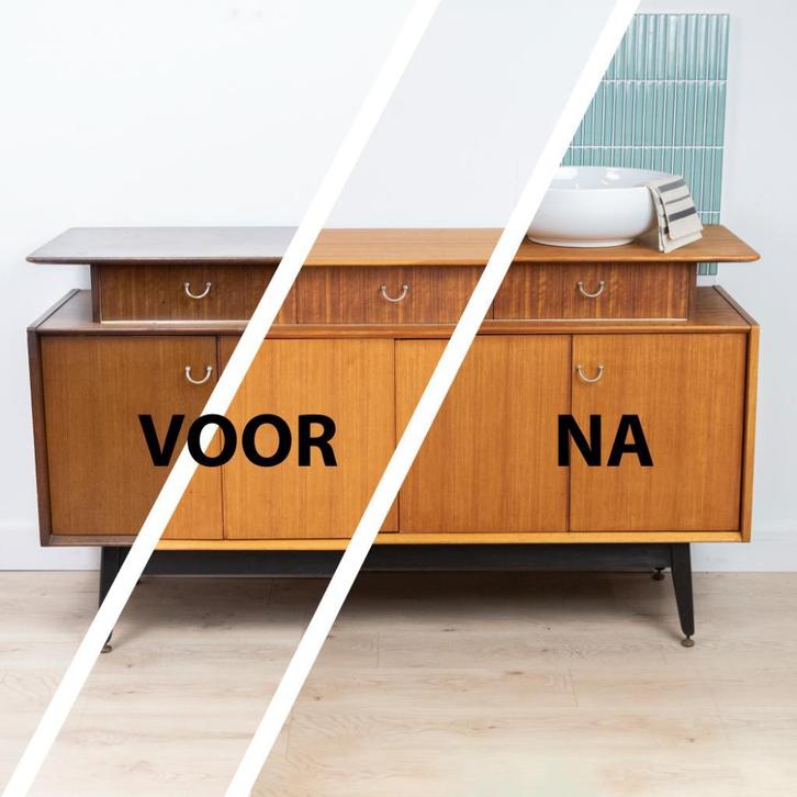 Meubelrestauratie | Meubel laten restaureren | Vintage, Huis en Inrichting, Kasten | Dressoirs, Zo goed als nieuw, Met lade(s)