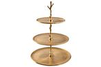 Design taartplateau ABSTRACT 48cm goud met drie niveaus -, Huis en Inrichting, Woonaccessoires | Vazen, Ophalen of Verzenden, Nieuw