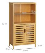 Bamboe Badkamerkast met Louvre Deuren en Open Vakken, Verzenden, Nieuw