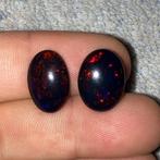 Opaal Zwart AAA+++ Rode Vuur Tweelingen - 7,5Ct - Lightning