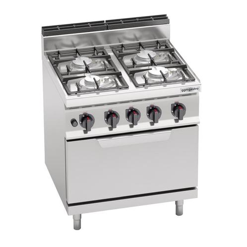 GGM Gastro | Gasfornuis - 21,5 kW - 4 branders - incl. |, Witgoed en Apparatuur, Fornuizen, Inbouw, Verzenden