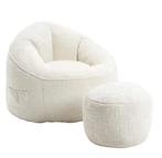 Zitzak Fauteuil met Voetsteun – Luxe Design Chenille Design, Verzenden, Nieuw, Stof, Eén