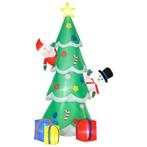 Opblaasbare kerstboom met sneeuwpop geschenkdoos 210 cm LED