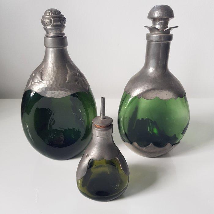 Georg Nilsson - Karaf (3) - Glas, Tin - Knijpkaraf Gero, Antiek en Kunst, Antiek | Glas en Kristal