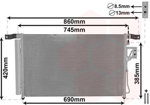 LUCHTCONDENSATOR VOOR HYUNDAI SANTAFE 2007-2009 976062B100, Auto-onderdelen, Airco en Verwarming, Nieuw, Ophalen of Verzenden