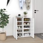 vidaXL Schoenenkasten 2 st 32x35x70 cm bewerkt hout wit, Verzenden, Nieuw