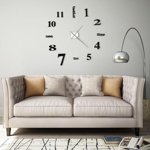 vidaXL 3D-wandklok 100 cm XXL modern zwart, Huis en Inrichting, Woonaccessoires | Klokken, Nieuw, Verzenden