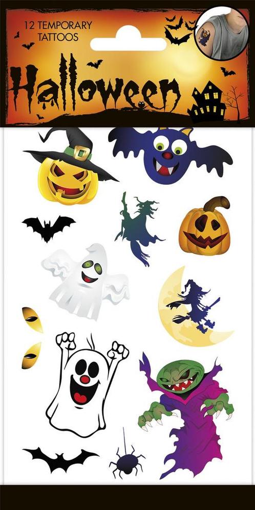 Halloween Nep Tattoos, Hobby en Vrije tijd, Feestartikelen, Nieuw, Verzenden