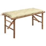 vidaXL Tuinbank inklapbaar met kussen 118 cm bamboe, Tuin en Terras, Tuinbanken, Verzenden, Nieuw, Hout