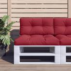 vidaXL Palletkussens 2 st stof wijnrood, Huis en Inrichting, Woonaccessoires | Kussens, Verzenden, Nieuw, Rood