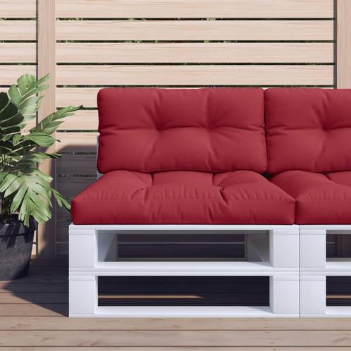 vidaXL Palletkussens 2 st stof wijnrood, Huis en Inrichting, Woonaccessoires | Kussens, Rood, Nieuw, Verzenden