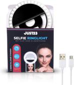 JUST23 Ringlamp voor Telefoon, Laptop &amp; Tablet – Selfie, Ophalen of Verzenden, Zo goed als nieuw
