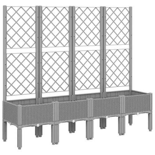Plantenbak Latwerk Lichtgrijs 160cm - OP=OP - Slim Tuinie..., Tuin en Terras, Bloembakken en Plantenbakken, 60 cm of meer, 100 cm of meer