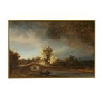 Schilderij Landschap Met Stenen Brug