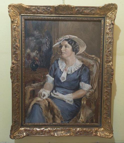 Europese school (XX) - Ritratto di signora, Antiek en Kunst, Kunst | Schilderijen | Klassiek