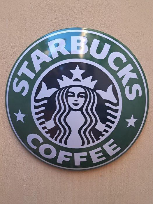 Starbucks Coffee - Grote signatuur - Emaille bord - Metaal, Antiek en Kunst, Antiek | Wandborden en Tegels