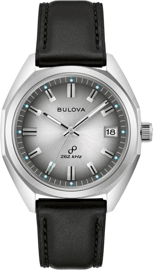 Bulova 96B414 Jet Star horloge, Sieraden, Tassen en Uiterlijk, Horloges | Heren, Leer, Nieuw, Staal, Overige merken, Polshorloge
