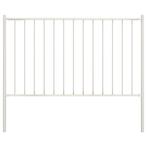 vidaXL Hekpaneel met palen 1,7x1,25 m gepoedercoat staal wit, Tuin en Terras, Verzenden, Nieuw, IJzer, Minder dan 1 meter