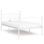 vidaXL Bedframe met lattenbodem metaal wit 90x200 cm, Huis en Inrichting, Slaapkamer | Bedden, 90 cm, Eenpersoons, Verzenden, Wit