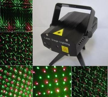 Mini laser discoverlichting lamp projector led disco *ZWART*