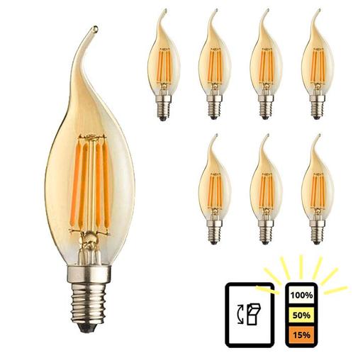 Set van 8 LED kaarslampen vlam E14 | 3-staps dimbaar | 4 wat, Huis en Inrichting, Lampen | Losse lampen, Overige typen, Nieuw