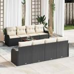 vidaXL Tuin Sofa Set 9 pcs Zwart Poly riet, Tuin en Terras, Verzenden, Nieuw, Rotan