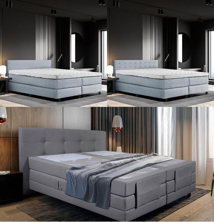 Online veiling: verschillende Boxprings (ook elektrisch), Huis en Inrichting, Slaapkamer | Boxsprings, Grijs, Nieuw