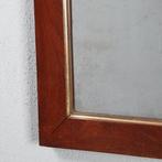 Rechthoekige Biedermeier spiegel bloemmahonie en vergulde bi, Antiek en Kunst, Antiek | Spiegels, Ophalen of Verzenden