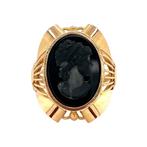 Gouden ring met glas camee 18 krt, Ophalen of Verzenden, Nieuw