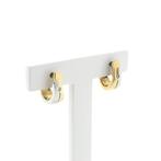 Bicolor gouden oorbellen met diamant | 0,04 ct. (oorringen), Sieraden, Tassen en Uiterlijk, Oorbellen, Gebruikt, Overige kleuren