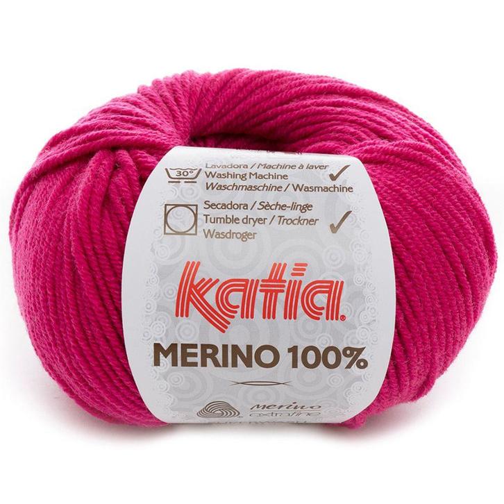 Katia Concept Merino 100% - 16 fuchsia - Wol Garen, Hobby en Vrije tijd, Breien en Haken, Ophalen of Verzenden