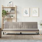 vidaXL Slaapbank met bekerhouders stof taupe, Verzenden, Nieuw, Stof, 200 tot 250 cm