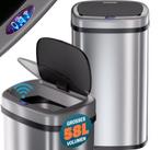 Vuilnisbak opent automatisch met Sensor Zilver 58L, Verzenden, Nieuw