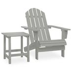 Adirondack Stoel + Tafel Set - Grijs Vurenhout - Tweedeka..., Tuin en Terras, Tuinsets en Loungesets, Ophalen of Verzenden, Nieuw