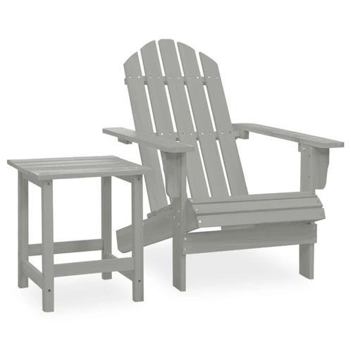 Adirondack Stoel + Tafel Set - Grijs Vurenhout - Tweedeka..., Tuin en Terras, Tuinsets en Loungesets, Nieuw, Hout, Tuinset, Ophalen of Verzenden