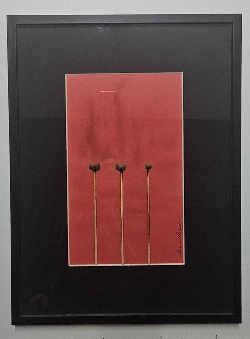 Bernard Aubertin (1934-2015) - Dessein de feu carta rossa, Antiek en Kunst, Kunst | Schilderijen | Modern