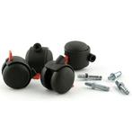 Set van 4 kunststof wielen tbv garderoberek zwart, Huis en Inrichting, Woonaccessoires | Kapstokken, Verzenden, Nieuw