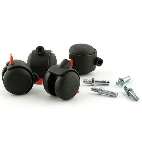 Set van 4 kunststof wielen tbv garderoberek zwart, Huis en Inrichting, Woonaccessoires | Kapstokken, Verzenden