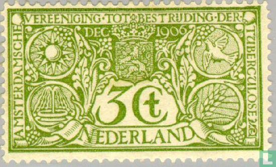 Nederland - Tuberculosebestrijding - 1906 (postzegels), Postzegels en Munten, Postzegels | Nederland, Postfris, Verzenden