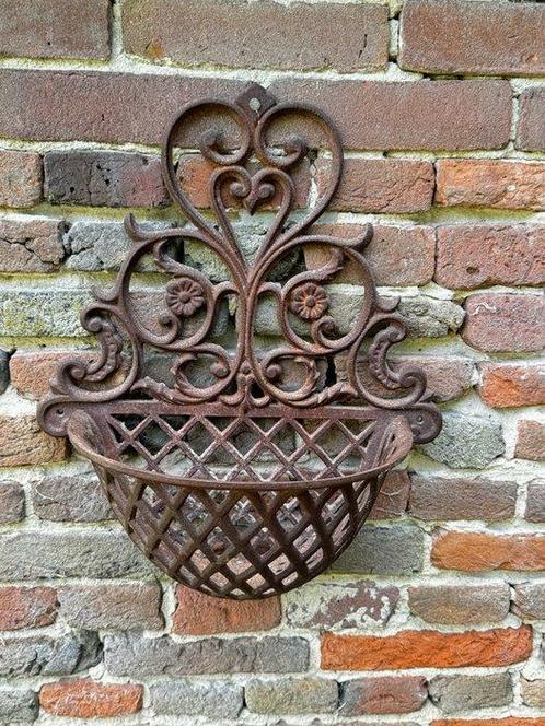 Bloempot - Gietijzer - Sierlijke Wandbloembak, Antiek en Kunst, Curiosa en Brocante